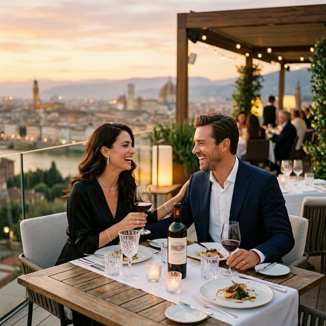 Sophisticated couple enjoying life